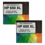 Zgodny komplet tuszy HP 650 XL DeskJet Ink Advantage 2515 3515 1515 CZ101AE + CZ102AE