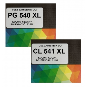 Zgodny komplet tuszy do  Canon PG-540 XL czarny + CL-541 XL kolor (PG540 XL CL541 XL)