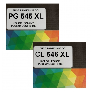 Zgodny komplet tuszy do  Canon PG-545 XL czarny + CL-546 XL kolor (PG545 XL + CL546 XL)