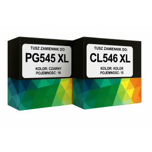 Zgodny komplet tuszy do  Canon PG-545 XL czarny + CL-546 XL kolor (PG545 XL + CL546 XL)