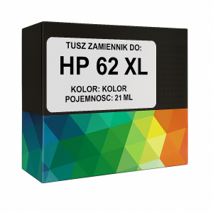 Zgodny tusz do HP 62 XL 21ml KOLOR OffIceJet 5740 5742 5744 8040 8045 C2P07A (62XL)